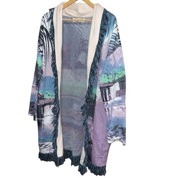 Aldo Martins Moira Fringed Cardigan Sweater Anthropologie Boho - Picture 3 of 11